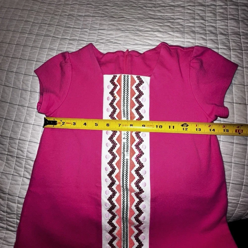 Gymboree Girls‎ Pink Sequin Zig Zag Embroidered Shift Dress Size 8 140118600